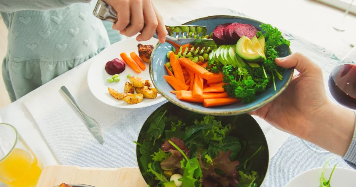 Fresh vegetable salad served for a healthy dinner